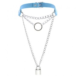 Chain Lock Pendant Ring Collar