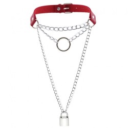 Chain Lock Pendant Ring Collar