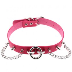 Ring With Chain Leather Collar