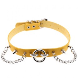 Ring With Chain Leather Collar