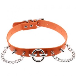 Ring With Chain Leather Collar