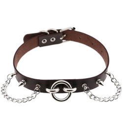 Ring With Chain Leather Collar