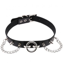 Ring With Chain Leather Collar