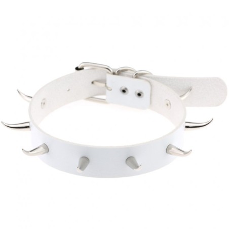 Spiked Rivet Leather Collar