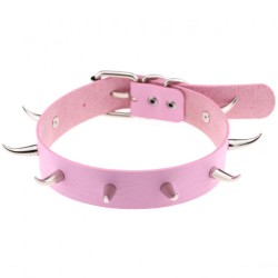 Spiked Rivet Leather Collar