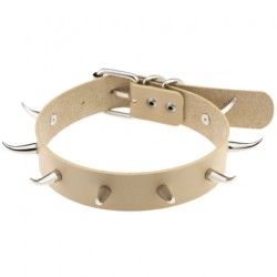 Spiked Rivet Leather Collar