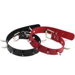 Spiked Rivet Leather Collar