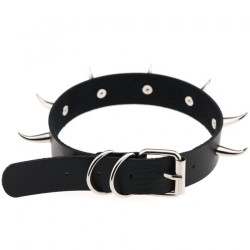 Spiked Rivet Leather Collar