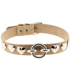 Rivet Heart Stud PU Collar