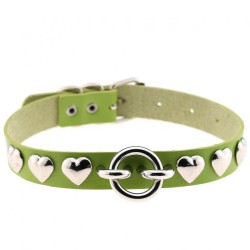 Rivet Heart Stud PU Collar