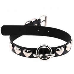 Rivet Heart Stud PU Collar