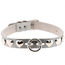 Rivet Heart Stud PU Collar