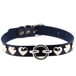 Rivet Heart Stud PU Collar