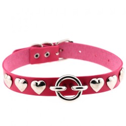 Rivet Heart Stud PU Collar