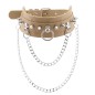 PU Leather Silver Nail Collar With Chain