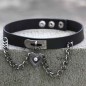 Heart Lock Leather Collar Neck Strap