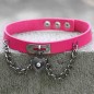 Heart Lock Leather Collar Neck Strap