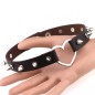 Sliver Heart Spiked Rivet Leather Collar