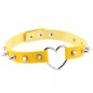 Sliver Heart Spiked Rivet Leather Collar