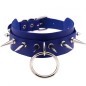 Double Layer PU Leather Silver Nail Collar