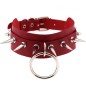 Double Layer PU Leather Silver Nail Collar