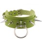 Double Layer PU Leather Silver Nail Collar