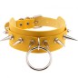 Double Layer PU Leather Silver Nail Collar