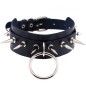 Double Layer PU Leather Silver Nail Collar