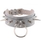 Double Layer PU Leather Silver Nail Collar