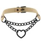 Black Heart Ring Chain Neck Necklace