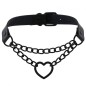 Black Heart Ring Chain Neck Necklace
