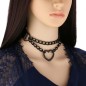 Black Heart Ring Chain Neck Necklace
