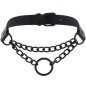Black O Ring Chain Neck Necklace