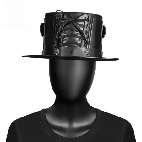 Men's Steampunk Strappy Badge Hat