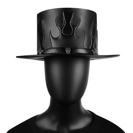 Men's Steampunk Flame Skull Hat