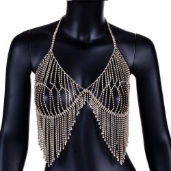 BC300 Rhinestone Bra Chain Long Tassel Bikini