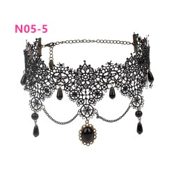 N305 Chain Tassel Gothic Lace Collar