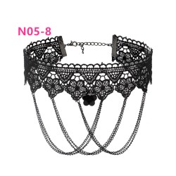 N305 Chain Tassel Gothic Lace Collar