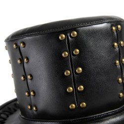 Steampunk Leather Riveted Hat