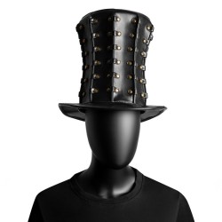 Punk Unisex Rivet High Top Party PU Top Hat