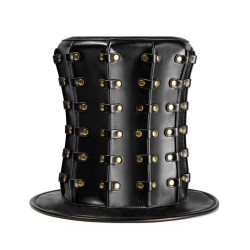 Punk Unisex Rivet High Top Party PU Top Hat