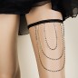 Multi Layer Elastic Rhinestone Chain Necklace For Leg