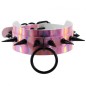 Double Layer PU Leather Black Nail Collar - Laser