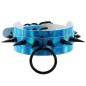 Double Layer PU Leather Black Nail Collar - Laser