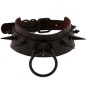 Double Layer PU Leather Black Nail Collar