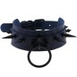 Double Layer PU Leather Black Nail Collar