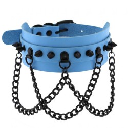 Spikes Collar With Black Chain