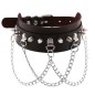 Spikes Collar With Silver Chain