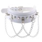 Spikes Collar With Silver Chain