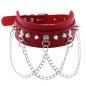 Spikes Collar With Silver Chain